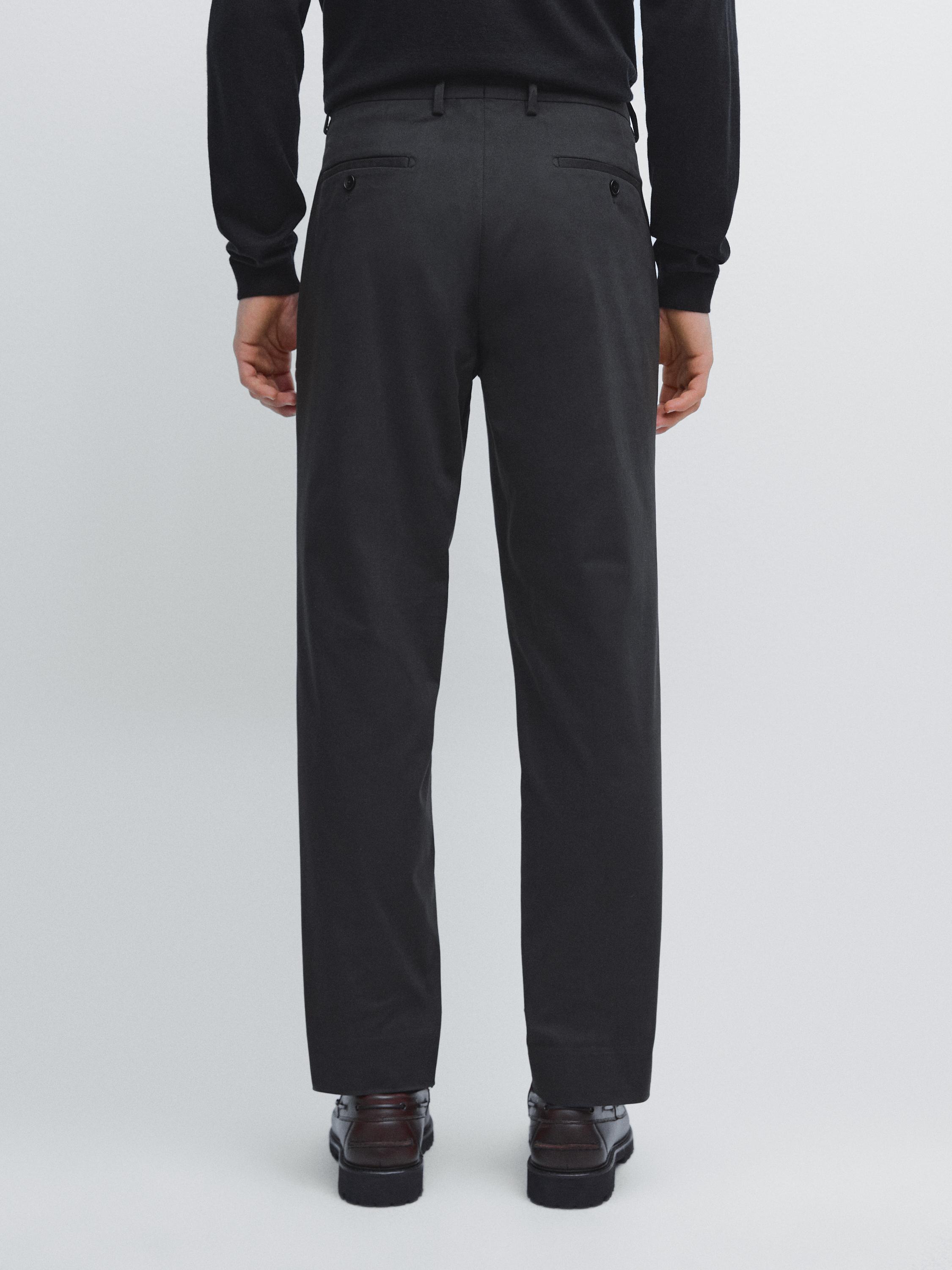 Cotton blend twill trousers